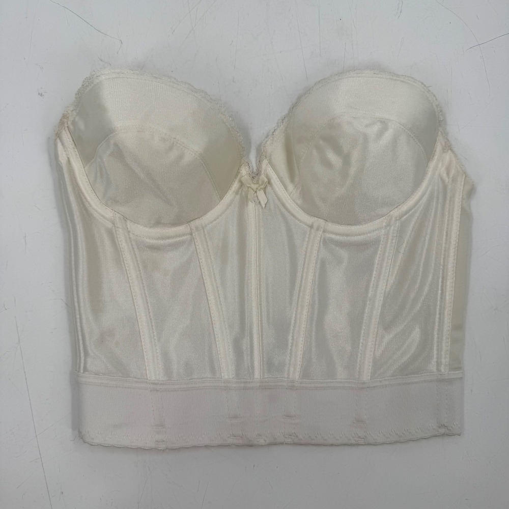 Under Cover‎ Corset Bustier Bra 36B White Strapless Boned Lingerie Vintage